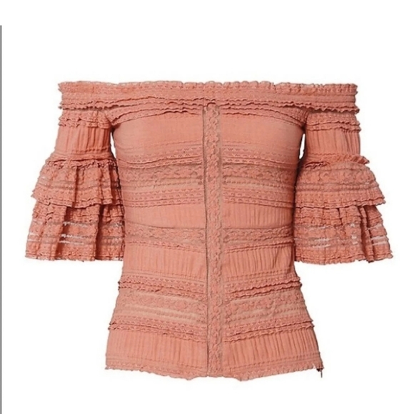 Cinq a sept lace off the shoulder top - Picture 1 of 6